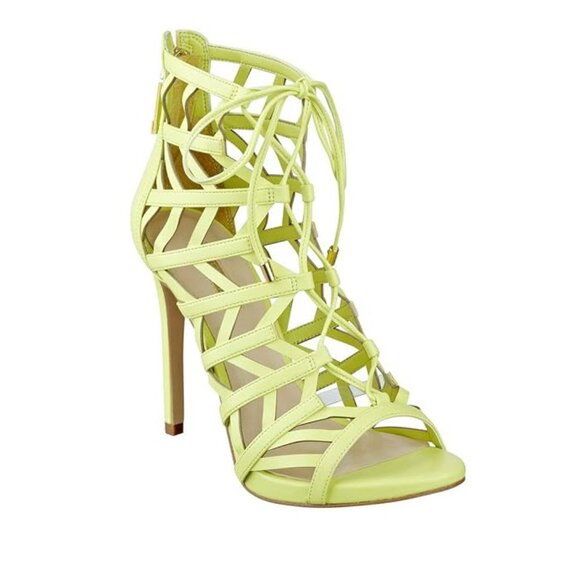 UNWORN Guess Women's Anasia Caged Gladiator Lace Up Heels Gold Metallic Size 7 - Picture 7 of 7